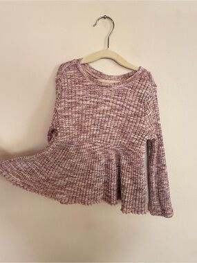 Old Navy Ribbed Peplum Top - Heathered Mauve